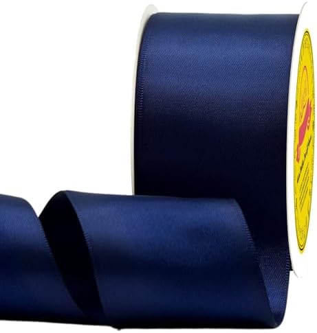 Double Face Satin Ribbon - 5/8 Inch Wide, 50 Yard Roll, Moss Green | Stitched Edge Polyester Craft Ribbon 2 thumbnail image