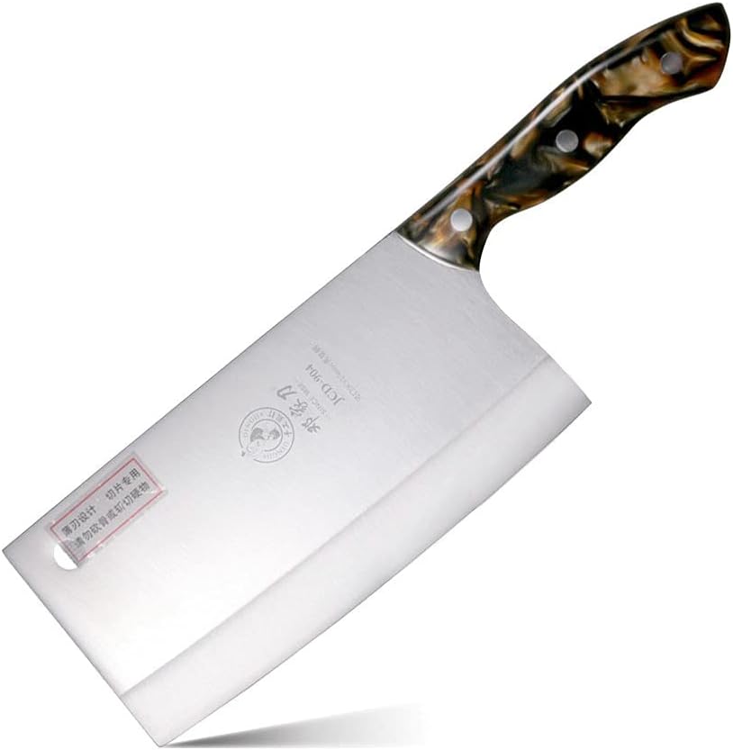 MAYiT Meat Cleaver Knife, Forged 9Cr15MoV Stainless-Steel Kitchen Vegetable Knife Chinese Meat Slicer Sharp and Durable