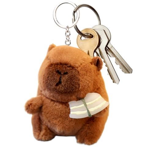 Tioheam Llavero De Peluche De Capibara | Juguete De Peluche De Capibara,Colgante Decorativo Lindo para Mochila Niños Regalo Pascua San Valentín Cumpleaños Navidad