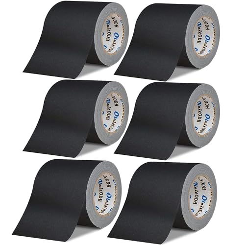 Image of Black Gaffers Tape 4 Inch by 30 Yards 6 Pack Heavy-Duty Cloth Gaffer Tape, Non-Reflective, Water Resistant, Residue-Free Gaff Tape for Indoor and Outdoor Use, Versatile and Multipurpose Cloth Tape