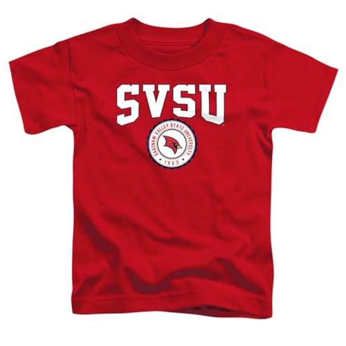LOGOVISION Saginaw Valley State University Collegiate Seal Kids T Shirt (3) for Toddler Boys and Girls, Red