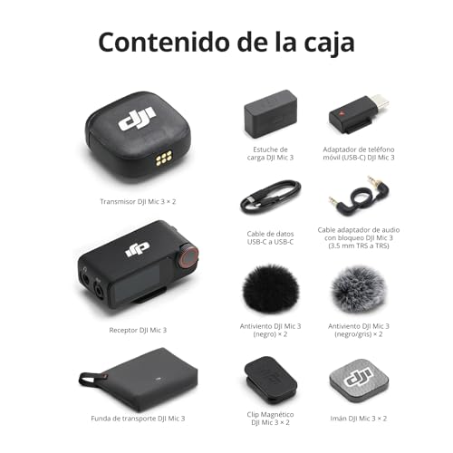 Miniatura 7 de Dji Mic 3 2 Tx 1 Rx Estuche De Carga , Micrófono Inalámbrico Para Iphone Cámara Android, Ultraligero, Control De Ganancia Adaptativo Para Volumen Equilibrado, 28 Horas De Uso, Vlog