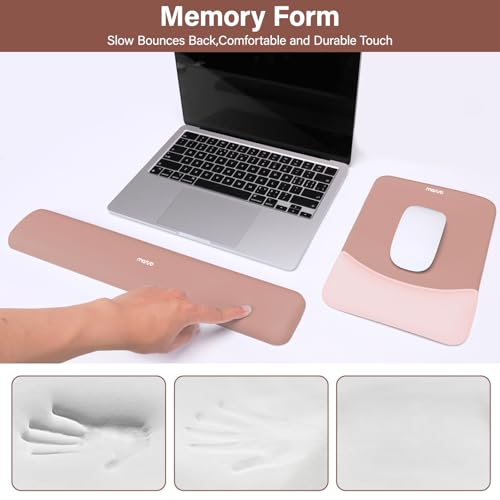 MOSISO Wrist Rest Support Mouse Pad & Keyboard Set, Salmon Pink by MOSISO - Used condition - Image 4