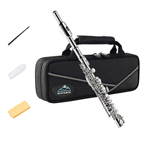 Eastrock Nickel-plated Piccolo Key of C 2-Piece Keys for Beginner Kids Student with Hard Case Cleaning Rod Cloth and Gloves