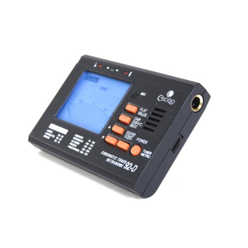 Cecilio Chromatic/String Tuner with Metronome for Guitar, Bass, Violin, Ukulele, High Visibility LCD, Precision Calibration