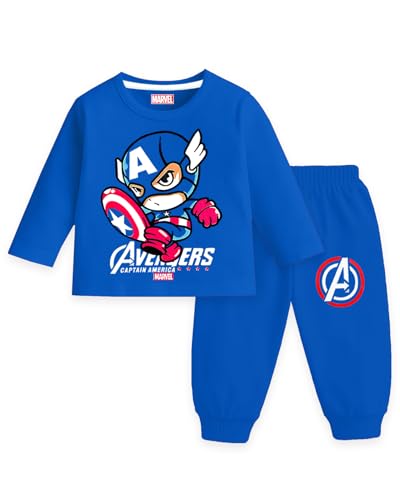 Image of Kuchipoo Marvel Boys Regular Fit Cotton T-Shirts and Pyjamas Set