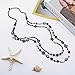 Bocar Long Necklaces for Women Trendy, Boho Layered Crystal Beaded Collar Necklaces for Women, Fashion Statement Necklaces Jewelry (NK-10084-Pirate Black)