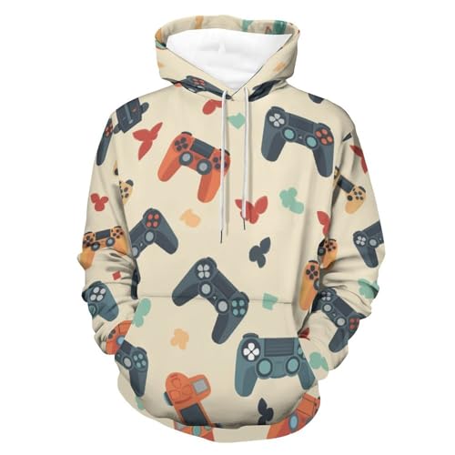 Sweatshirt pullover manettes de jeu colorées hoodie manches longues homme femme S