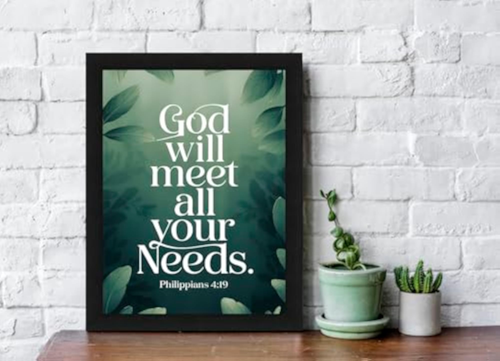 Philippians 4:19 Bible Verse Wall Art Poster Frame