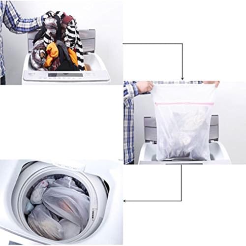 Image of Lukzer 5 Pcs Baby Laundry Bags for Delicates - Mesh Washing Bag Set with Zipper for Underwear, Bras, Lingerie, Baby Clothes & Travel - Durable Microfiber Cute Pattern CH-067-5