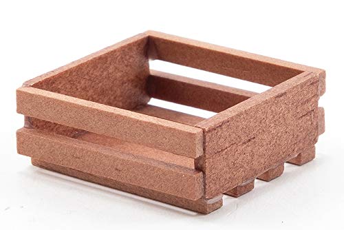 International Miniatures By Classics Dollhouse Miniature Slat Wood Crate, Walnut #TOP22