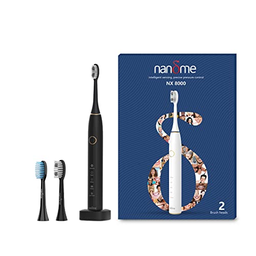 Nandme Elektrische Zahnbürste,Intelligente Induktion Elektrische Schallzahnbürste mit 2 Bürstenköpfe und 1 Ladestation mit Kabel,Zahnbürste Elektrisch Erwachsene mit Intelligente Erinnerungsfunktion Cover
