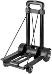 HOZEON Camion à main pliant, 88 Lb 40 KG Lourds 4-Wheel Solid Construction Utilitaire Panier pour Bagage, Léger Compact Portable Pliez Dolly pour Bagages, Voyage, Shopping Déménagement, Bureau, Noir