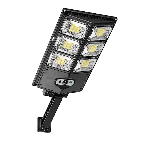 Focos LED Exterior Solares, Luz fuerte LED Lámpara de calle pequeña Lámpara de calle de doble fila 504LED Lámpara de jardín solar Lámpara de calle de inducción Iluminación exterior para Jardín, Patio,
