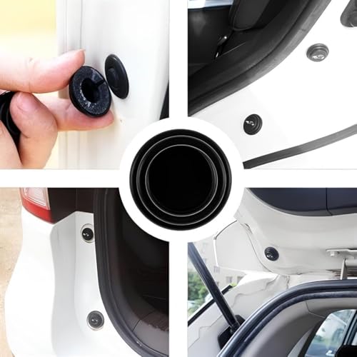 Luti Concept 10 Adet Araç Kapı Ses Önleyici ve Darbe Emici Pad Universal Araba Kapısı Darbeye Dayanıklı Silikon Kalıp Ped Darbe Emici Conta, Araç Kapı Darbe Ve Ses Emici Kapı Kaput Bagaj Çarpma Önleyici Ped Siyah