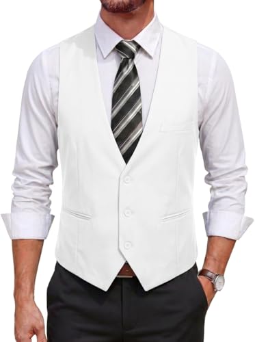 COOFANDY Men's Suit Vest Slim Fit Formal Dress Waistcoat Casual Business Vests for Suit or Tuxedo