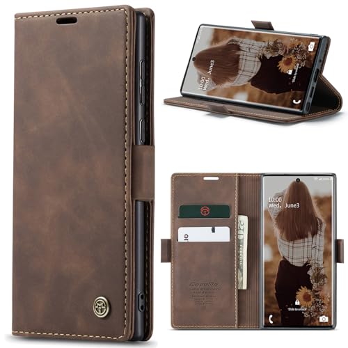 Phernykas Handyhülle für Samsung Galaxy Note 20 Ultra Hülle Leder,Magnetische Klapphülle mit kartenfach & Standfunktion Schutzhülle Lederhülle Samsung Note 20 Ultra Flip Book Hülle (Kaffee)