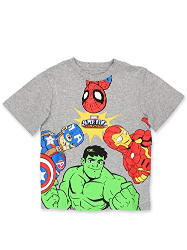 Marvel Super Hero Adventures Toddler Boys Short Sleeve T-Shirt Tee (4T, Gray)