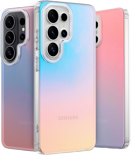 LONLI Hue Case for Samsung Galaxy S26 Ultra - Fluorescent Holographic Iridescent Phone Case - [Raised Camera Frame] - Cute and Unique Phone Cover for Girls and Women