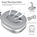 RORSOU C6 Active Noise Cancelling Headphones, Wireless Over Ear Bluetooth Headphones, 60H Playtime, Lightweight Folding Deep Bass Comfort Fit Ear Cups Headset with Mic for iPad/Travel/PC/Home Silver