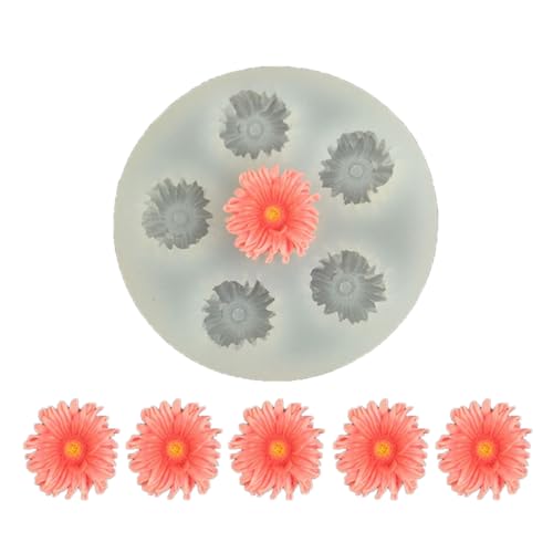 Juego de 6 moldes de silicona para decoraciones comestibles, suministros para hornear, cupcakes, proyectos de manualidades, seguros para alimentos, moldes de jabón de silicona resistentes