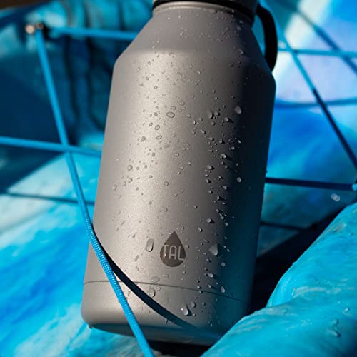 MUHU TAL Ranger 64 oz Black Solid Print Stainless Steel Water Bottle with Wide Mouth Lid (silverandblack)
