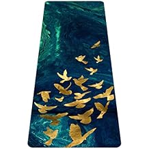 nuveti Printed Travel Yoga Mat-1/16 Inch Thick Non Slip Fitness Workout Mat with Carrying Bag, Foldable Lightweight Suede & Natural Rubber Yoga Mat for Yoga Pilates and Fitness 72" L x 24" W x 1.5mm
