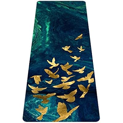 nuveti Printed Travel Yoga Mat-1/16 Inch Thick Non Slip Fitness Workout Mat with Carrying Bag, Foldable Lightweight Suede & Natural Rubber Yoga Mat for Yoga Pilates and Fitness 72 L x 24 W x 1.5mm