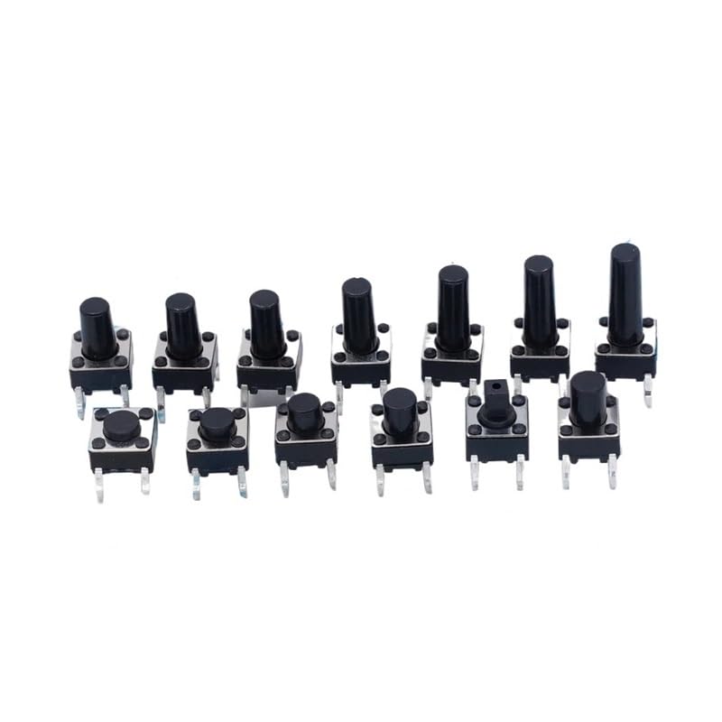 100PCS 6x6x6 Tact Toggle Switch Micro-power Four Pins Black Button