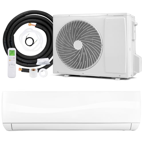 TANGZON 24000 BTU Air Conditioner Wall Split 5 in 1 Air Conditioning Unit Heater Dehumidifier Air Purifier Fan with Heat Pump Remote & Installation Kit A++ Rating Inverter Wall AC Unit for 139