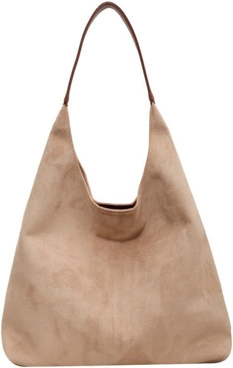 Suede Bag for Women Hobo Bag Slouchy Purse Fashionable Leather Shoulde Office Tote Handbag