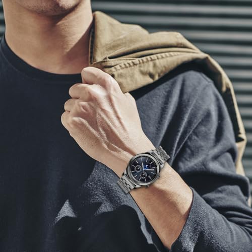 Image of Kai Tian Stainless Steel Watch Band 20 21 22 24 26 18mm for Men Women Solid Watch Bracelet Strap with Deployment Double Lock Black Silver Blue Grey Rose gold