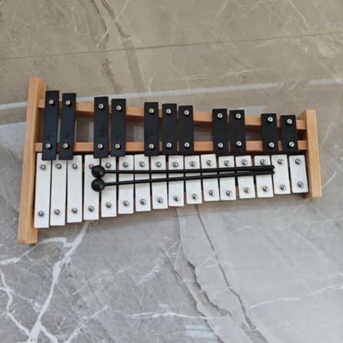 MEYZJRC Children Music Xylophone Glockenspiel Metallophone Percussion Instrument Musical Toy with Full Scale and Comfortable Touch Iron Keys and mallets , Black Multi — view 2