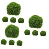 Bolas de musgo verde: piedras cubiertas de musgo con detalles realistas diseñadas para manos pequeñas y grandes imaginaciones. plantas artificiales.