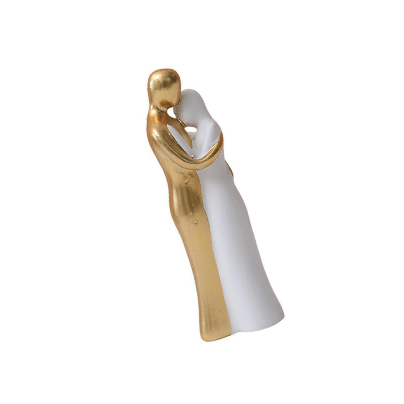 ALCXAZS Romantic Resin Family Couple Figurine Sculpture Delicate and Exquisite Decor Living, Hug Gold, Medium