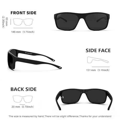 Image of WISTON XL Z87 Sunglasses for Men Women Wraparound Safety Sunglasses UV400 Protection TR90 Sports Rectangle Frame Z8247