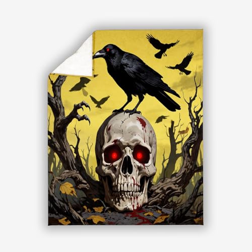 Couverture corbeau polaire chaude et microfibre ultra douce