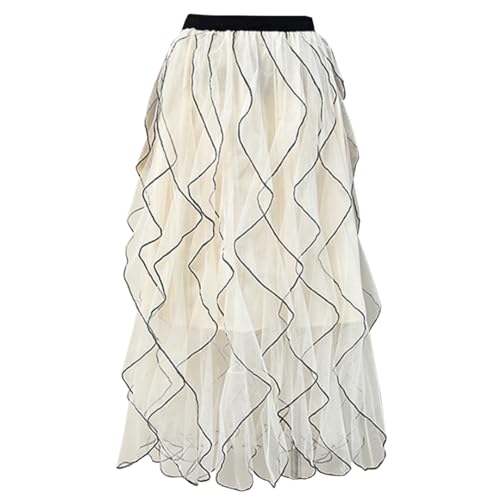 WDPL Women's Tulle Tutu Skirts Tiered Skirt Petticoat Elasticated Waist Pleated A Line Ruffles Skirts