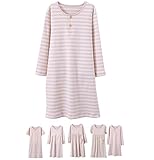 ABALACOCO Girls Kids Organic Cotton Nightgown Sleepwear Dress Soft Home Dress Autumn Long Sleeve Sof