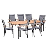AUSZIEHBAR: Dank seiner 60 cm Verlängerung kann dieser ausziehbare ORIS Tisch schnell von 180 cm auf 240 cm verlängert werden. Die Verlängerung kann einen Sonnenschirm aufnehmen und bietet so optimalen Komfort. Die durchgehende Sitzfläche der Stühle und ihre Rückenlehne folgen den Formen Ihres Rückens.