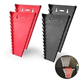 C&T 4 Pack Magnetic Wrench Organizer,Magnetic Wrench Holder, SAE and Metric,Premium Quality Wrench rack,1/4' - 1/16', 6mm-24mm