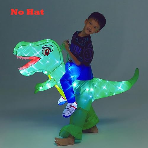 Disfraz inflable de niño dinosaurio con luz LED miniatura 6