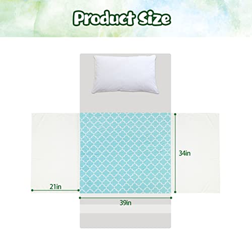 Outcreator Saddle Style Bed Pad With Tuck-In Sides, Absorbent Waterproof Washable And Reusable Incontinence Underpad,Premium Quilted Tuckable Mattress Protector For Adult, Toddler,Pet(34"X39",Green) #TOP1
