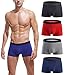 Robesbon 4 Pack Mens Underwear Cotton Spandex Stretch Low Rise Pouch Boxer Briefs No Fly Medium