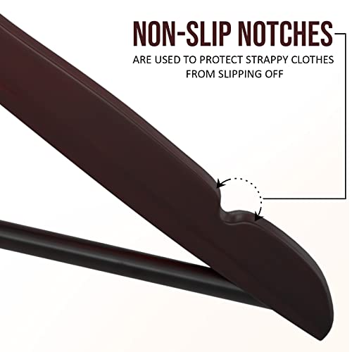 Utopia Home Premium Wooden Hangers 30 Pack - Durable & Slim Coat Hanger - Suit Hangers With 360-Degree Rotatable Hook - Wood Hangers With Shoulder Grooves (Cherry Color) #TOP2