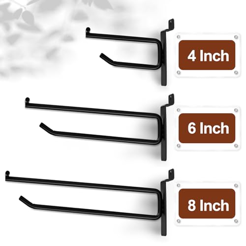 Polmart Heavy Duty 6" Slatwall Panel Double-Bar Hooks, Black (6-inch, 50-Pack) by Polmart - Image 3