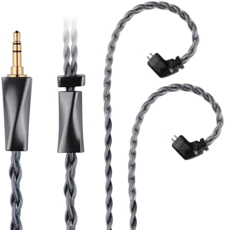 Cabo IEM banhado a prata de 8 núcleos QDC-C Pin SPC cabo de fone ...