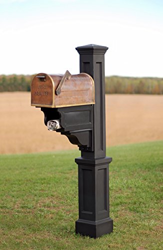 Mayne Dover Single Arm Mail Post - Black - 25.5in x 8in x 56.5in - Standard Post, Arm & Hardware Kit Included (5810-B)
