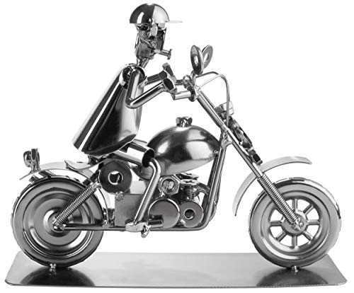 Brubaker Nuts And Bolts Sculpture Motorcyclist - Handmade Iron Figure Metal Man - Metal Figure Gift For Motorcycle Fans #TOP7