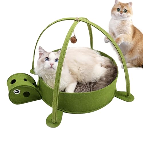 ダンボール製 キャットスクラッチャー | 波状段ボール製ペット用ベッド 猫用スクラッチャー,知育玩具 亀型 多サイズ対応 小中 大型種 リビング 集合住宅向け 運動器具